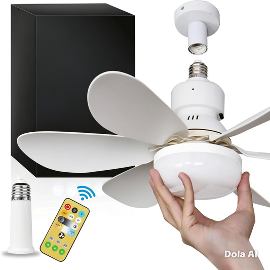 Ventilateur de plafond blanc avec led et télécommande