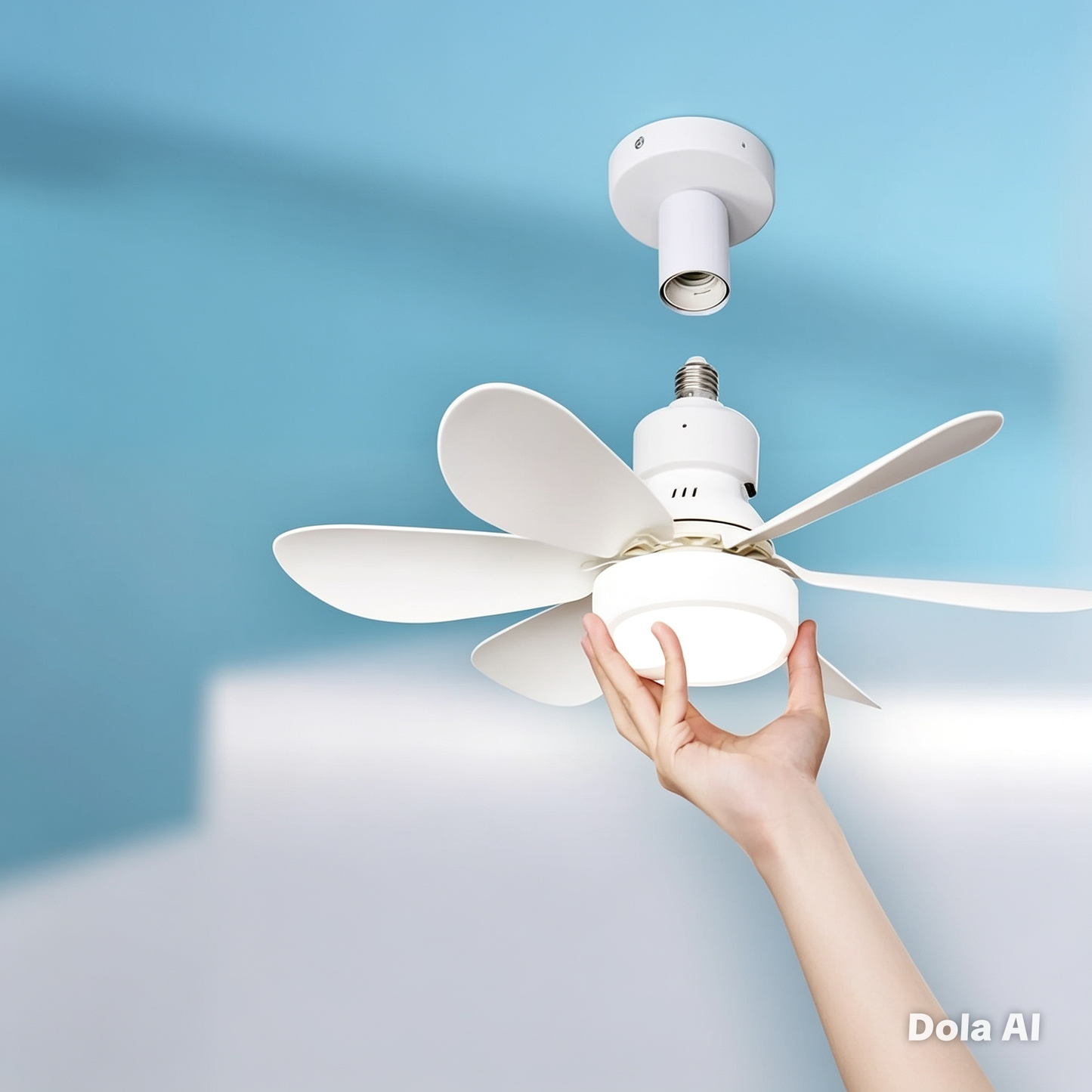 Ventilateur de plafond blanc avec led et télécommande