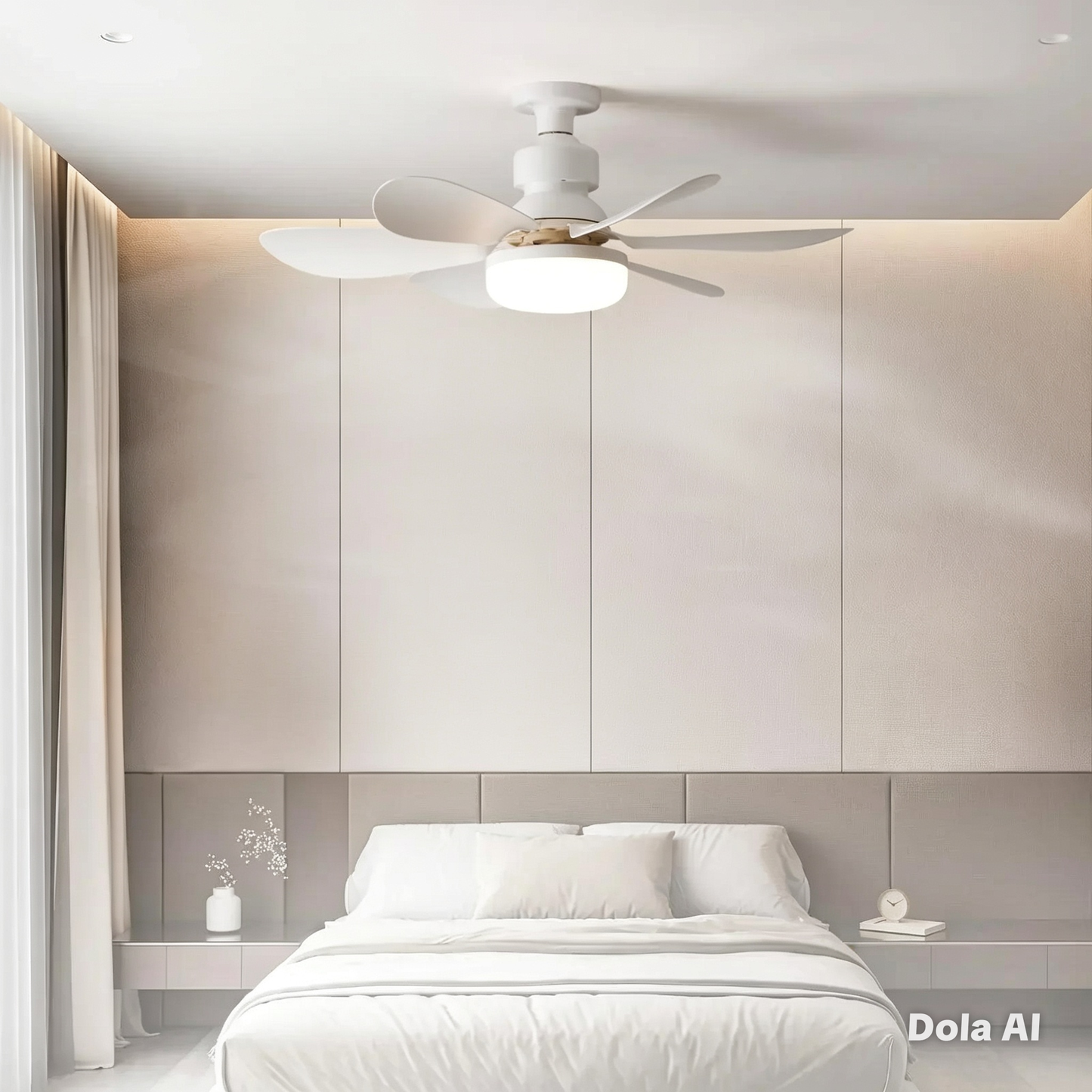 Ventilateur de plafond blanc avec led et télécommande