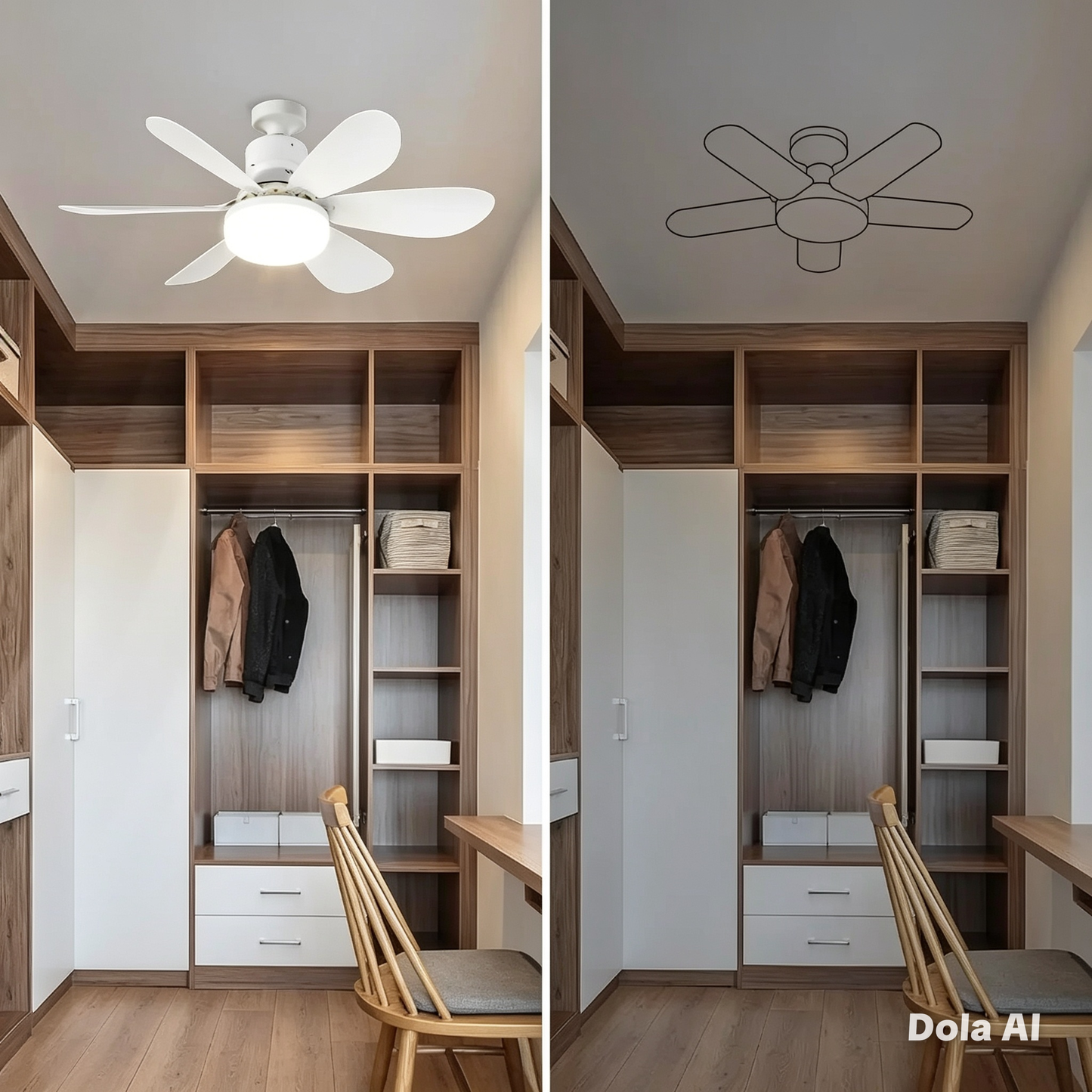 Ventilateur de plafond blanc avec led et télécommande